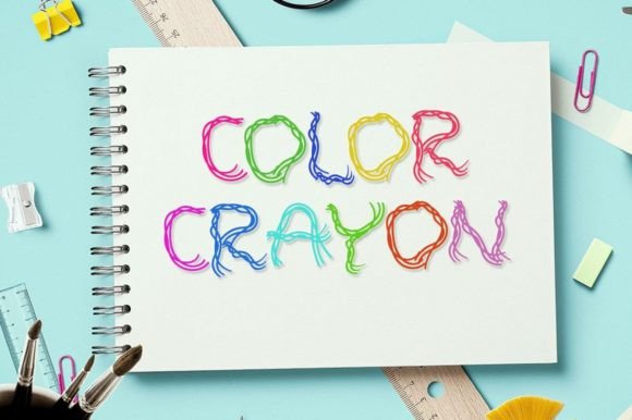 Color Crayon Font for Handmade Creations